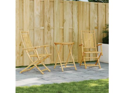 vidaXL 3-dielna bistro súprava bambusová