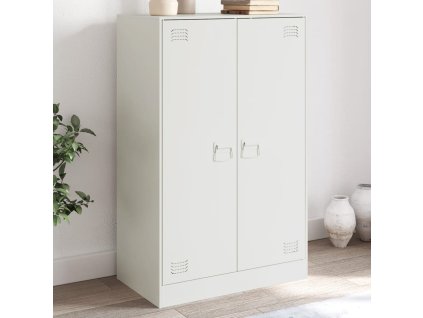 vidaXL Komoda biela 67x39x107 cm oceľová