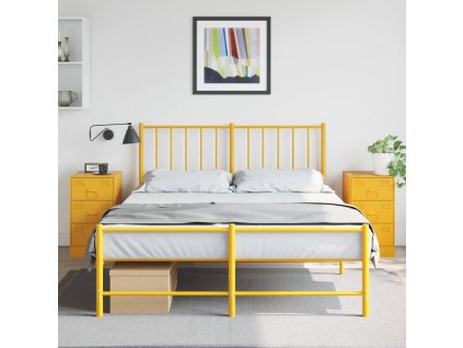 vidaXL Nočné stolíky 2 ks horčicovo-žlté 34,5x39x62 cm oceľ