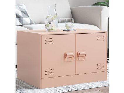 vidaXL Konferenčný stolík ružový 67x50x44 cm oceľ