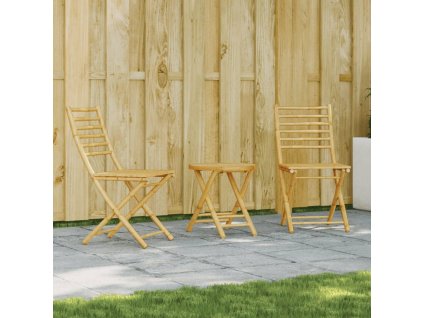 vidaXL 3-dielna bistro súprava bambusová