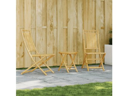 vidaXL 3-dielna bistro súprava bambusová