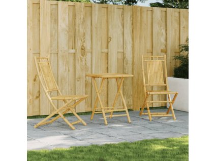 vidaXL 3-dielna bistro súprava bambusová