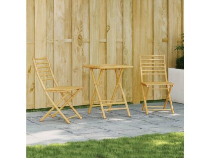 vidaXL 3-dielna bistro súprava bambusová