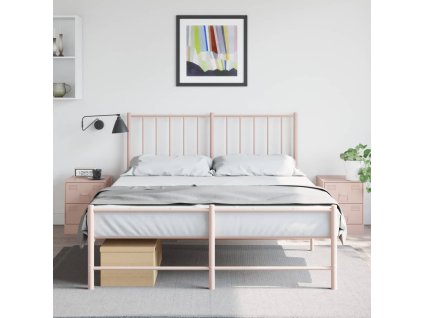 vidaXL Nočné stolíky 2 ks ružové 34,5x39x44 cm oceľ