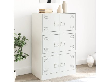 vidaXL Komoda biela 67x39x107 cm oceľová