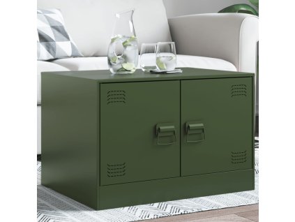 vidaXL Konferenčný stolík olivovo zelený 67x50x44 cm oceľ