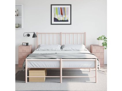 vidaXL Nočné stolíky 2 ks ružové 34,5x39x62 cm oceľ