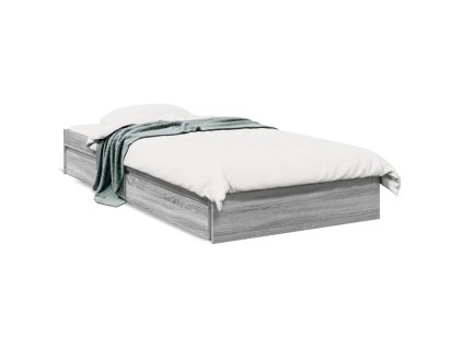 vidaXL Posteľný rám so zásuvkami sivý sonoma 75x190cm kompozitné drevo