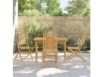 vidaXL Skladacie záhradné stoličky 4 ks 46x66x99 cm bambus