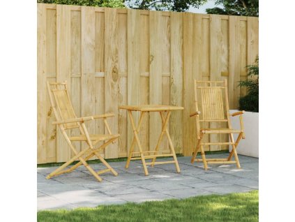 vidaXL 3-dielna bistro súprava bambusová