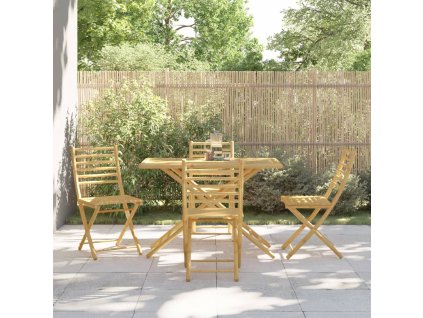 vidaXL 5-dielna záhradná jedálenská súprava bambus