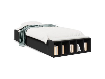 vidaXL Posteľný rám čierny 75x190 cm kompozitné drevo