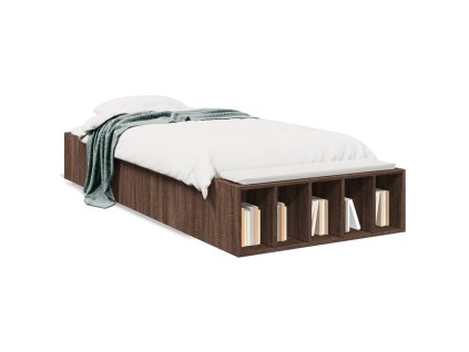 vidaXL Posteľný rám hnedý dub 75x190 cm kompozitné drevo