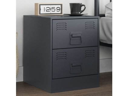 vidaXL Nočný stolík antracitový 34,5x39x44 cm oceľ