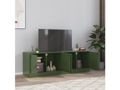vidaXL TV skrinky 2 ks olivovozelené 67x39x44 cm oceľ