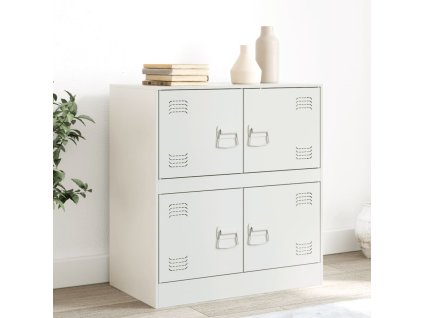 vidaXL Komoda biela 67x39x73 cm oceľová