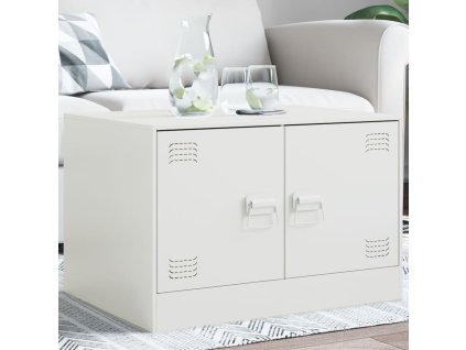 vidaXL Konferenčný stolík biely 67x50x44 cm oceľ