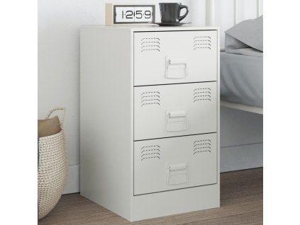 vidaXL Nočný stolík biely 34,5x39x62 cm oceľ