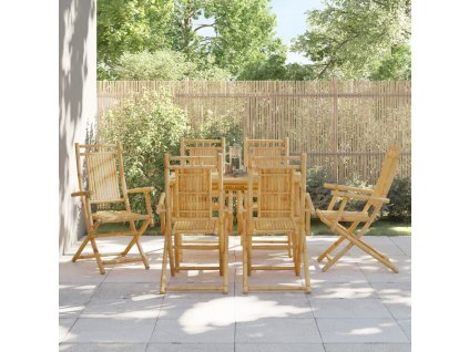 vidaXL Skladacie záhradné stoličky 6 ks 53x66x99 cm bambus