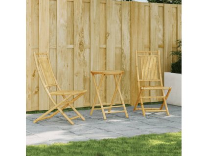 vidaXL 3-dielna bistro súprava bambusová