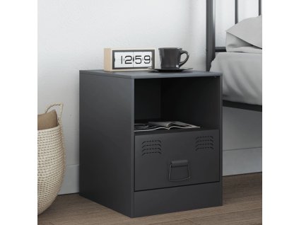 vidaXL Nočný stolík antracitový 34,5x39x44 cm oceľ