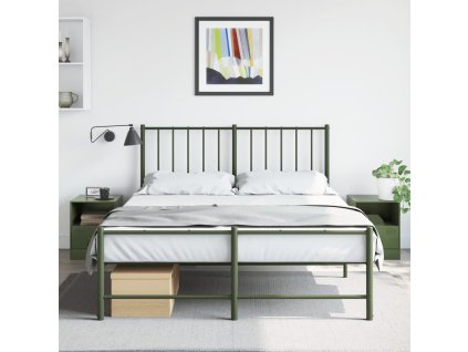 vidaXL Nočné stolíky 2 ks olivovozelené 34,5x39x44 cm oceľ