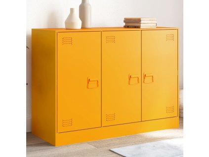 vidaXL Komoda horčicovožltá 67x39x73 cm oceľ