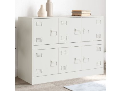 vidaXL Komoda biela 99x39x73 cm oceľ