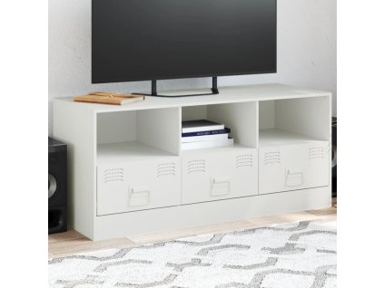 vidaXL TV skrinka biela 99x39x44 cm oceľ