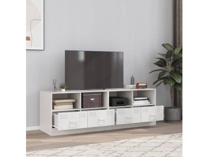 vidaXL TV skrinky 2 ks biele 67x39x44 cm oceľ