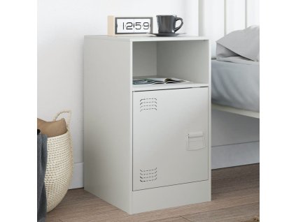 vidaXL Nočný stolík biely 34,5x39x62 cm oceľ