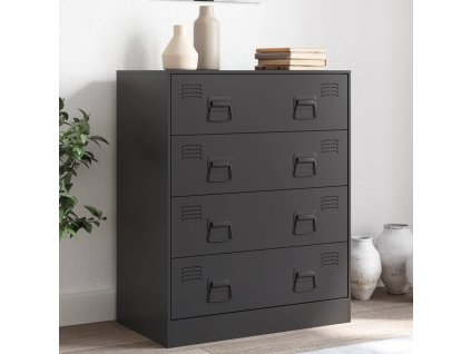 vidaXL Komoda čierna 67x39x83 cm oceľ