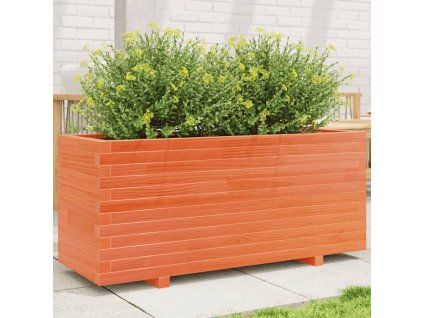 vidaXL Záhradný kvetináč voskovohnedý 110x40x49,5 cm masívna borovica