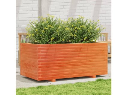 vidaXL Záhradný kvetináč voskovohnedý 110x60x49,5 cm masívna borovica