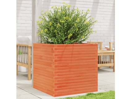 vidaXL Záhradný kvetináč voskovohnedý 70x70x68,5 cm masívna borovica