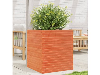 vidaXL Záhradný kvetináč voskovohnedý 60x60x68,5 cm masívna borovica