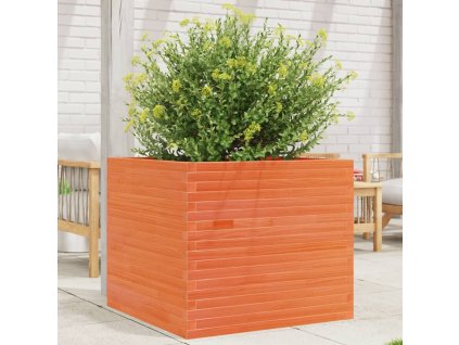 vidaXL Záhradný kvetináč voskovohnedý 80x80x68,5 cm masívna borovica