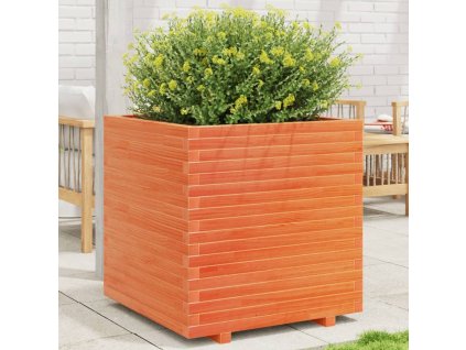 vidaXL Záhradný kvetináč voskovohnedý 70x70x72,5 cm masívna borovica