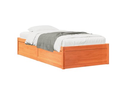 vidaXL Posteľ bez matraca voskovo hnedá 75x190 cm masívna borovica