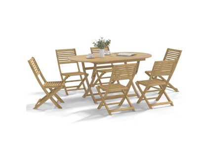 vidaXL Skladacie záhradné stoličky 6 ks 48,5x61,5x87 cm akáciový masív
