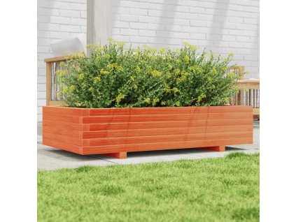 vidaXL Záhradný kvetináč voskovohnedý 110x60x26,5 cm masívna borovica