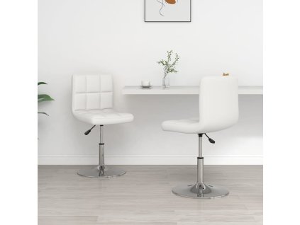 vidaXL Jedálenské stoličky 2 ks biele umelá koža