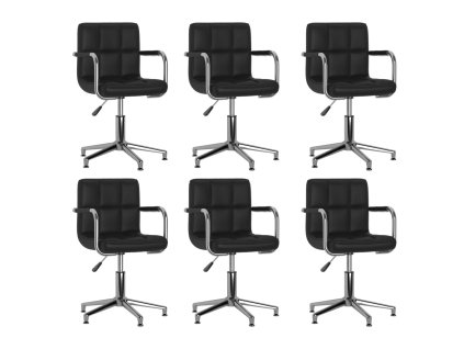 vidaXL Otočné jedálenské stoličky 6 ks čierne umelá koža