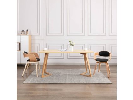 vidaXL Jedálenské stoličky 2 ks ohýbané drevo a umelá koža