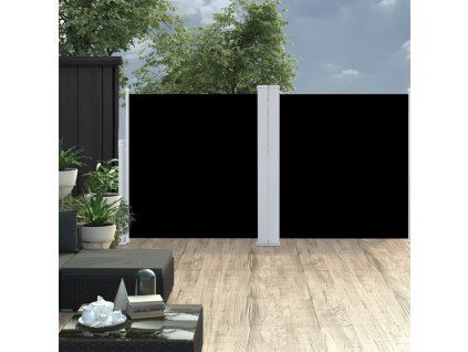 vidaXL Zaťahovacia bočná markíza, čierna 120x600 cm