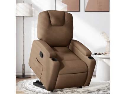 vidaXL Zdvíhacie a sklápacie kreslo hnedé látka