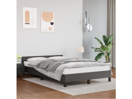 vidaXL Posteľný rám s čelom sivý 120x200 cm umelá koža