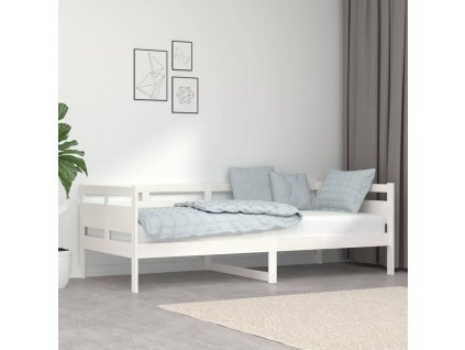 vidaXL Denná posteľ biela masívna borovica 90x200 cm