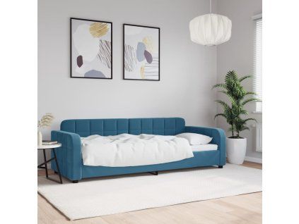 vidaXL Denná posteľ modrá 80x200 cm zamat